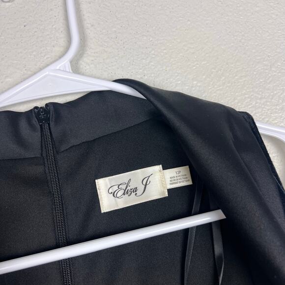 Eliza J Black Velvet Tuxedo Shawl Collar Sleeveless Jumpsuit Size 12P - Picture 5 of 7